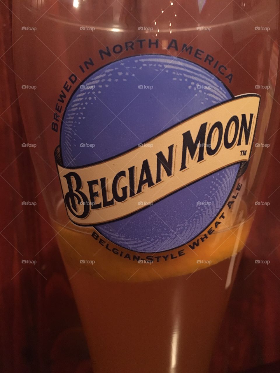 Belgian moon draft beer