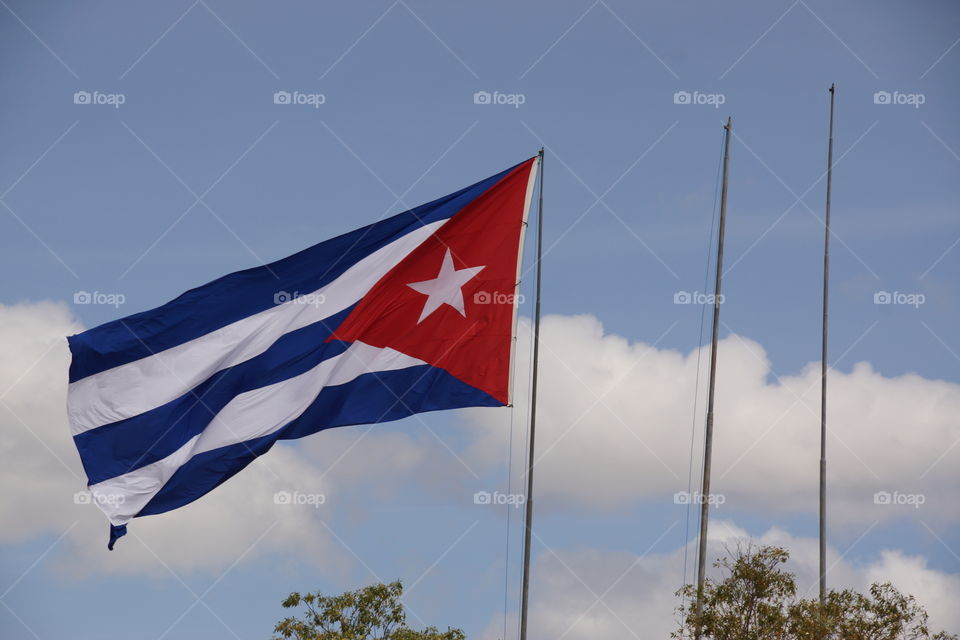 Cuba flag in Santa Clara