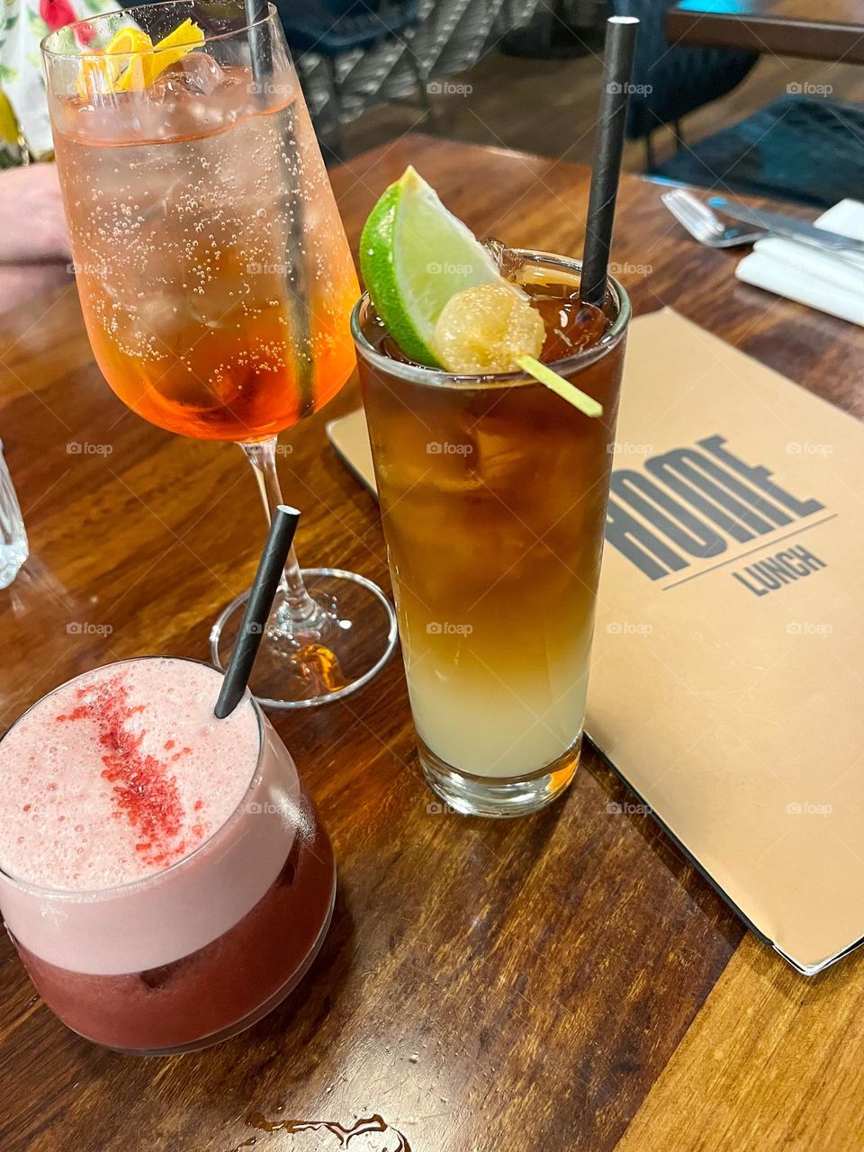 Cocktails in a restaurant 