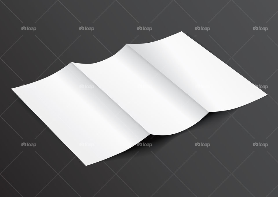 Blank white Open trifold flyer