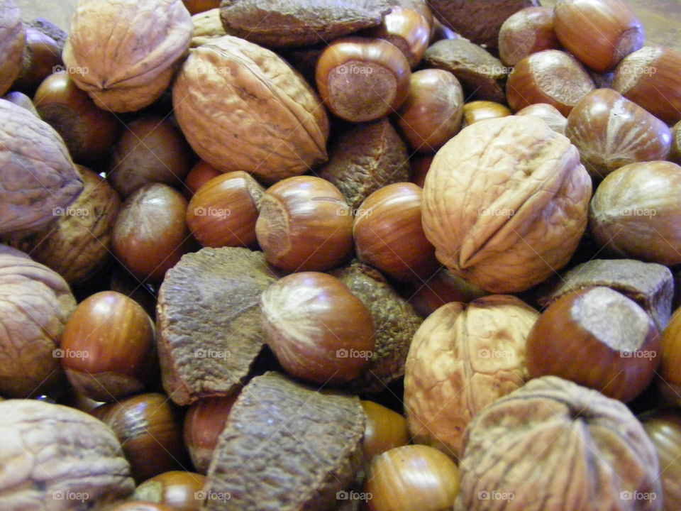 mixed nuts in shells