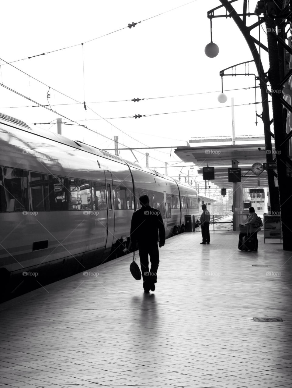 white black train man by ventanamedia