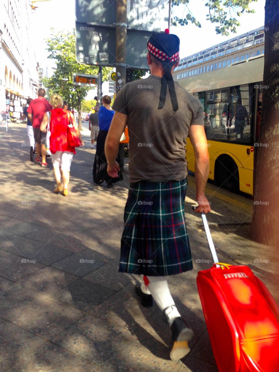 A man in kilt in Berlin