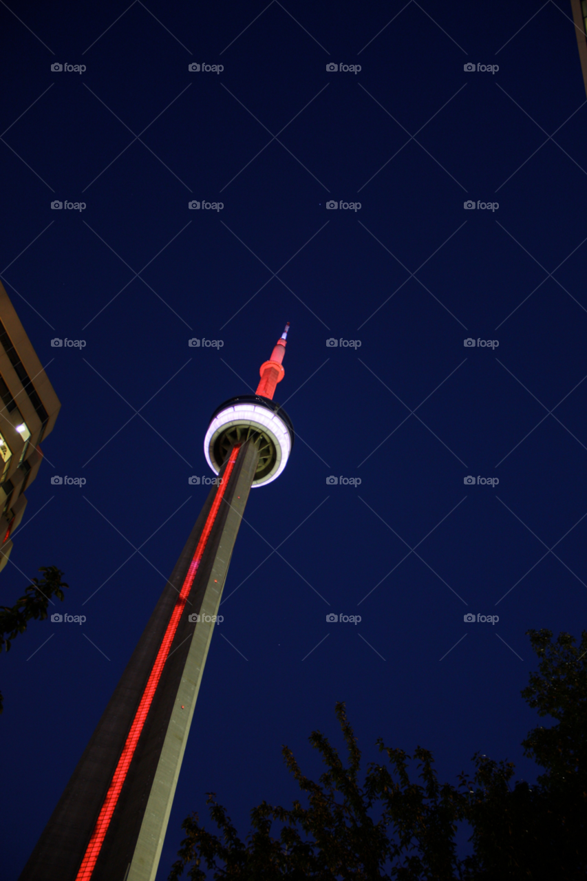 canada toronto night time cn tower by ntiffin72