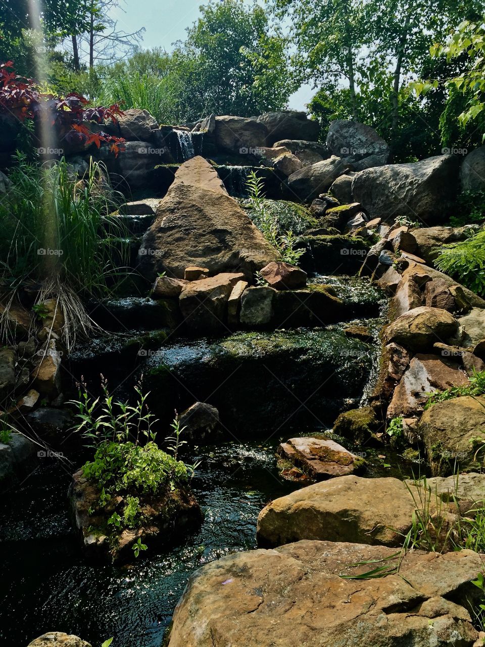 Japanese garden waterfall