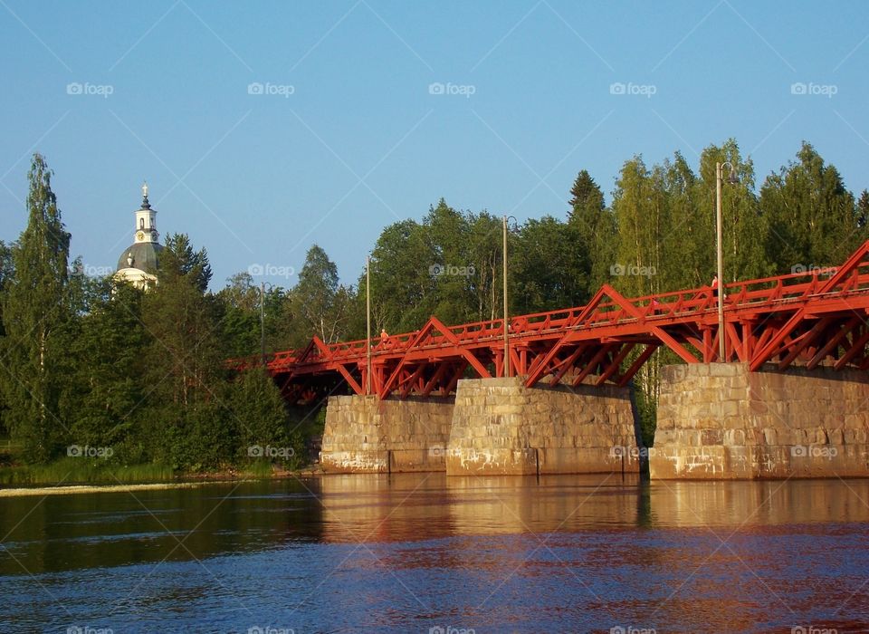 Wooden bridge still in use in Skellefteå, North Sweden
