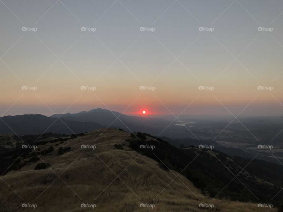Sunset, Landscape, Mountain, Dawn, Fog