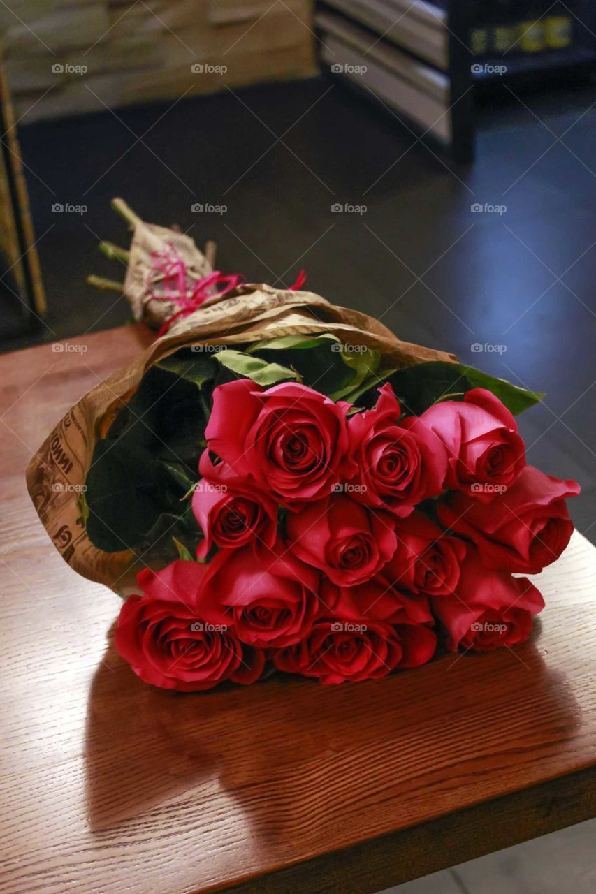 Bouquet of red roses