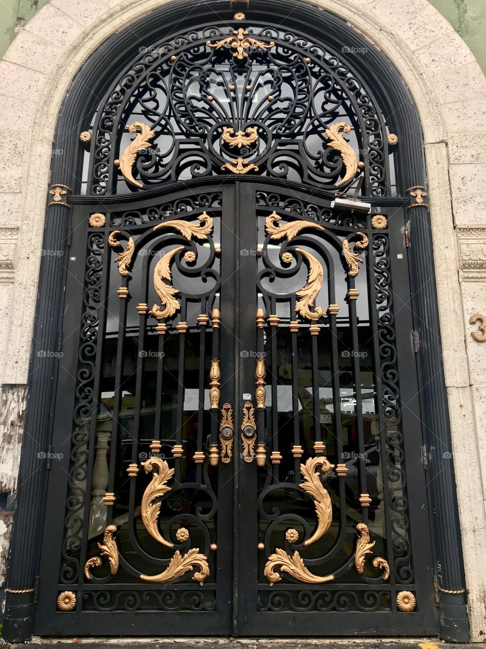 A big metal door in Miami, Florida. 