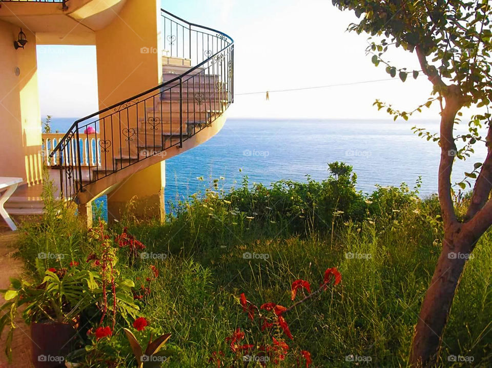 Summer villa in the sea cliff.