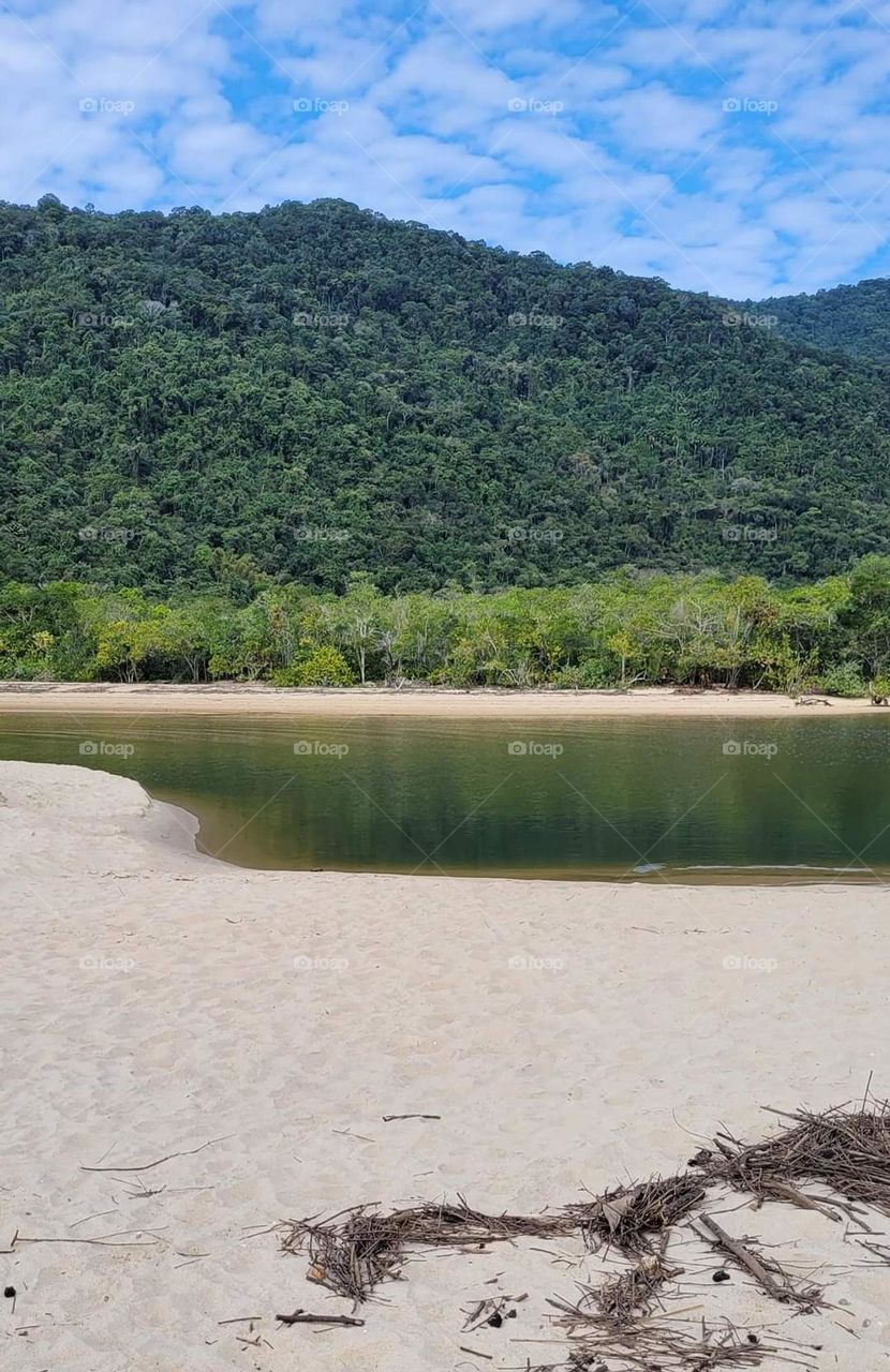 beach in the mountain