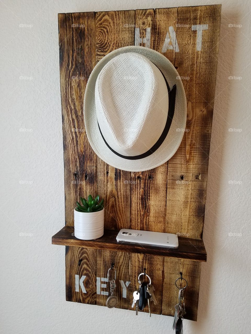 hat key holder entry wood