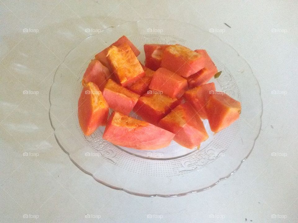 Sliced Papaya