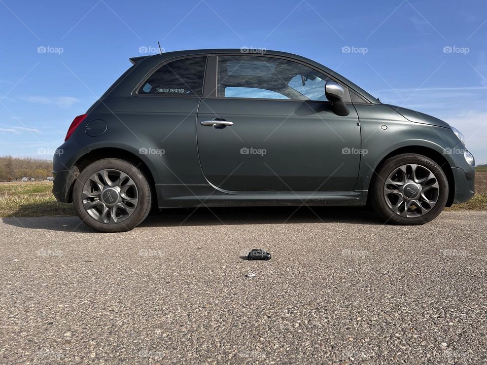 Fiat 500 and his miniature 