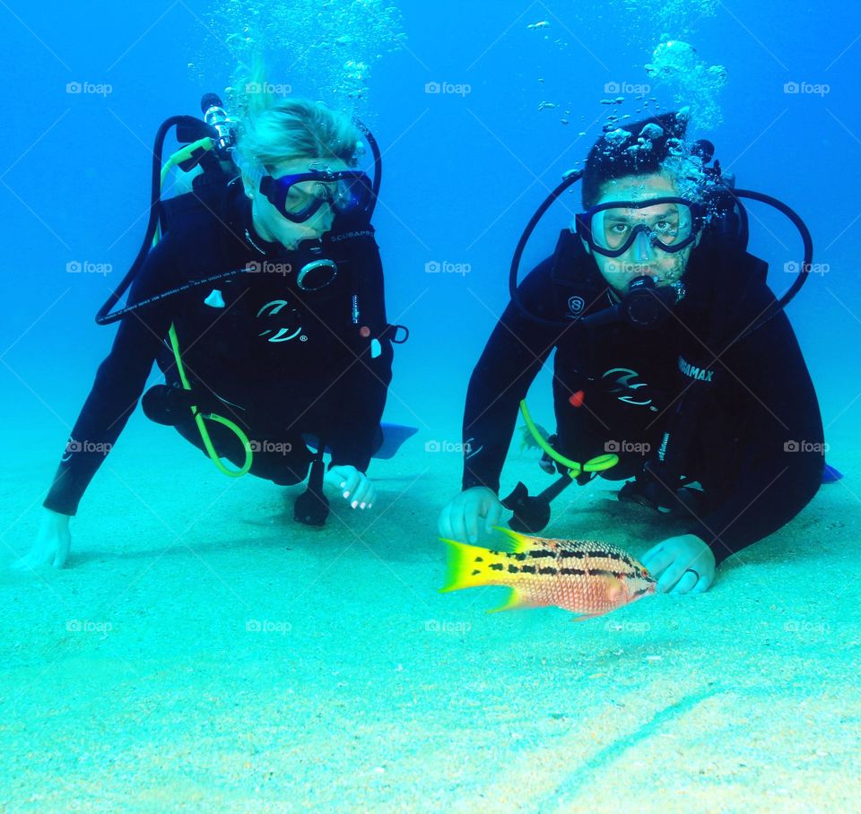 Me and my wife snorkeling 