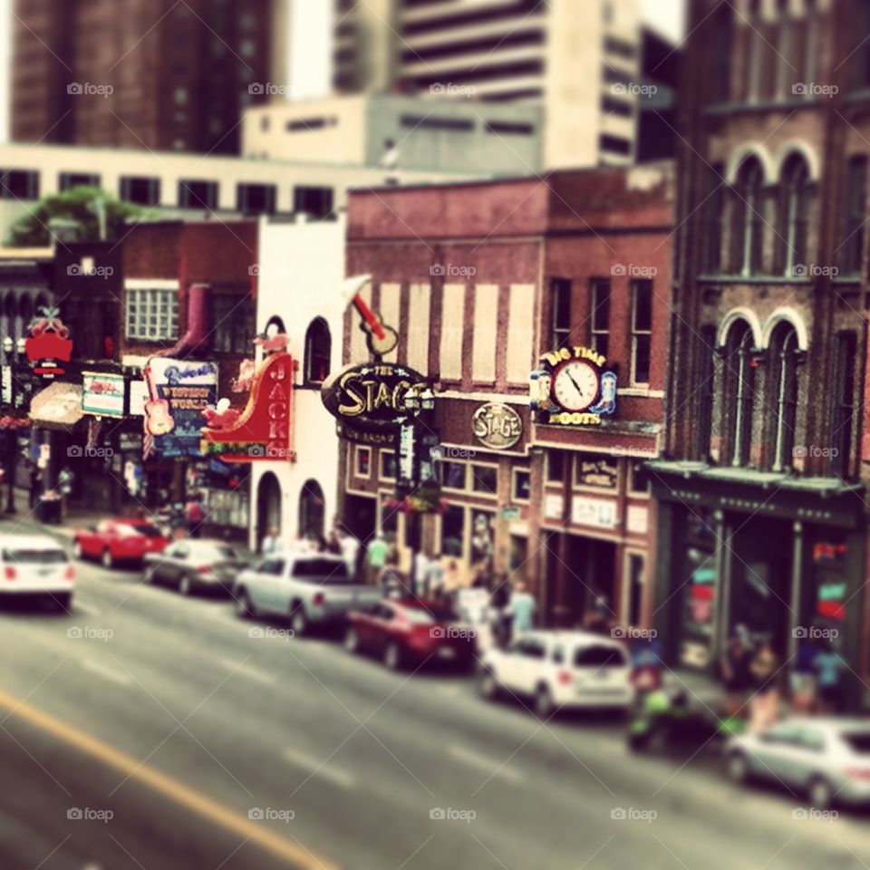 Downtown Nashville. Took this photo from a third story building downtown. I like how it captures the heart of Nashville. 
