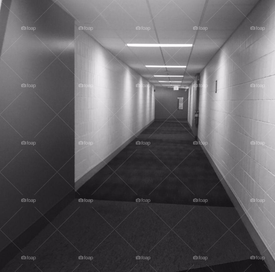 Black and White Hallway