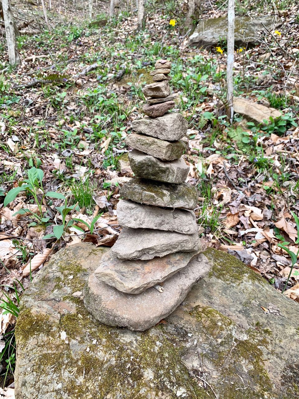 Stacked rocks found in Appalachia nature