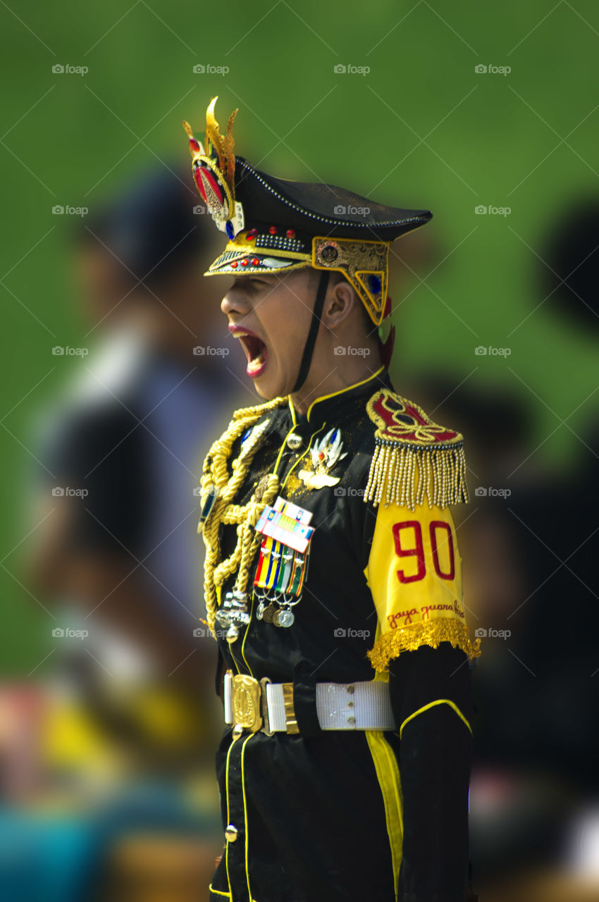 Close-up of a woman in uniform