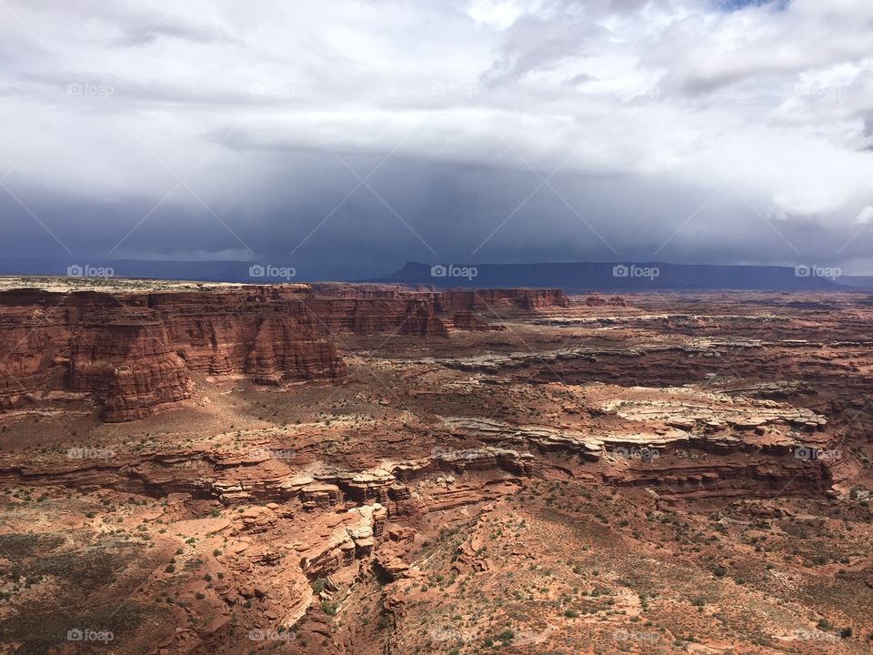 thunderstorm over the white rim Moab Utah