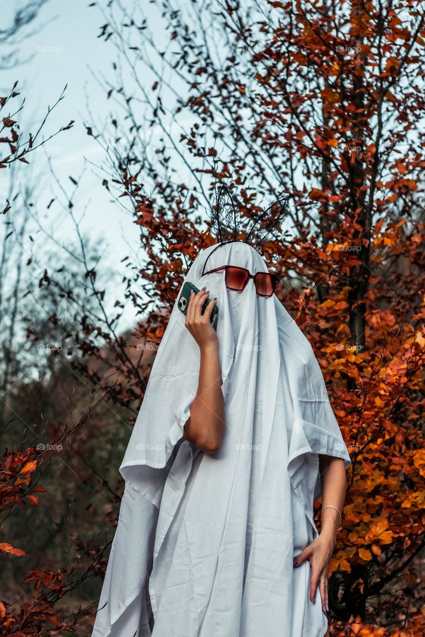 ghost talking on the phone