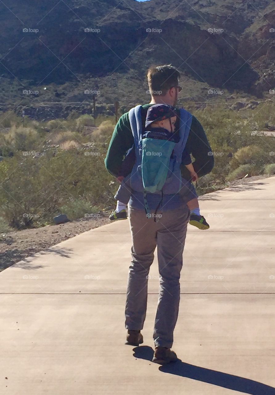 Father and Son Hikers