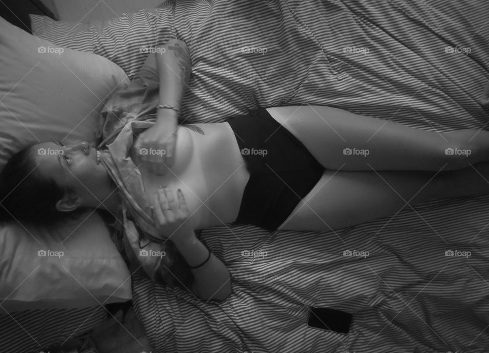 Nude, Girl, Bed, People, Adult