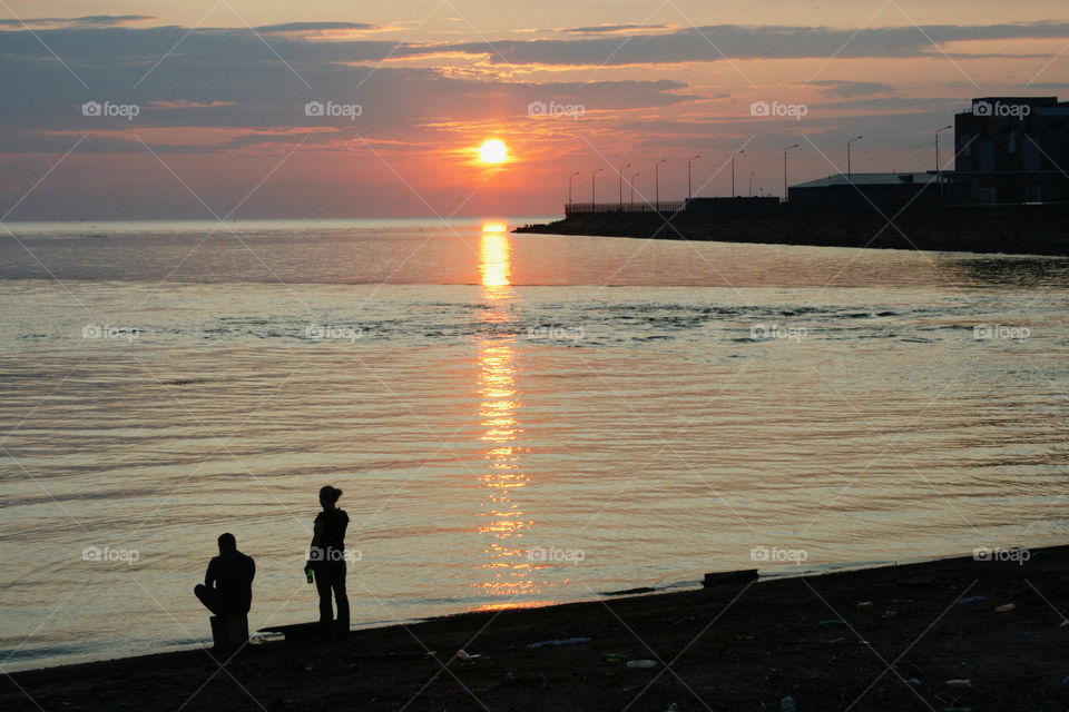 People and sunset 