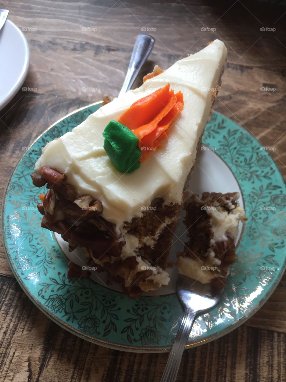 Carrot cake on fancy plate