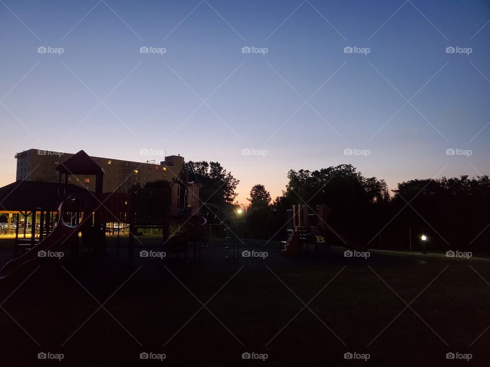 Playground sunset