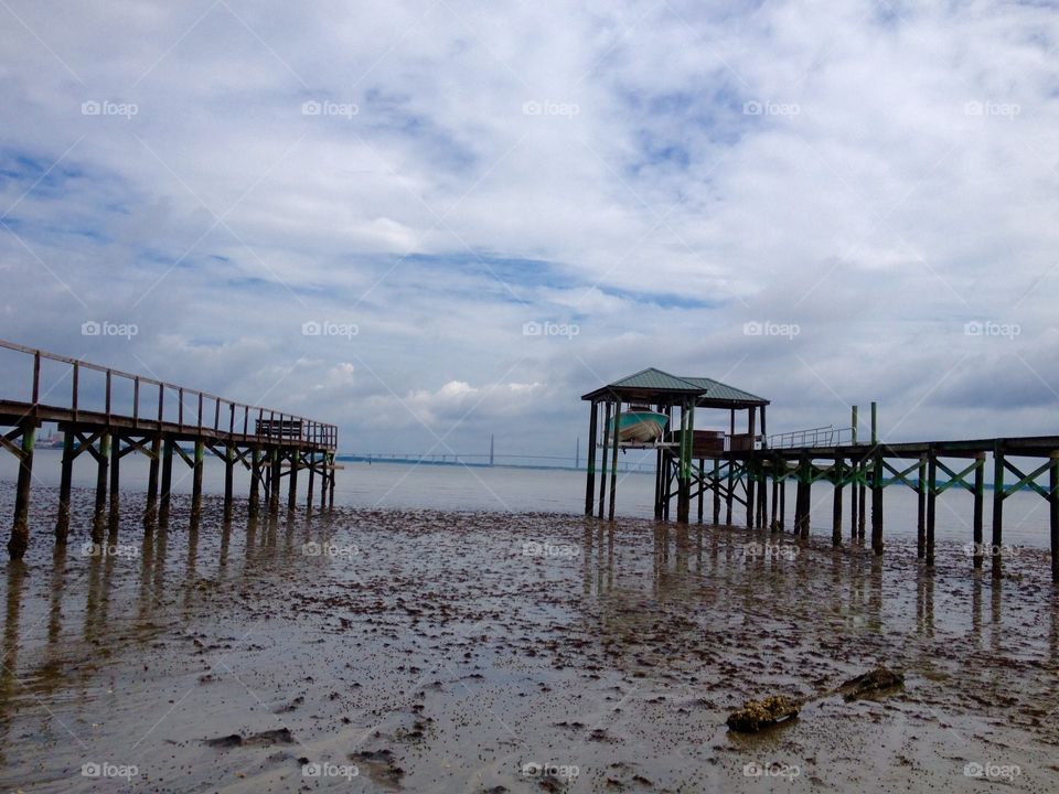 Low tide docks