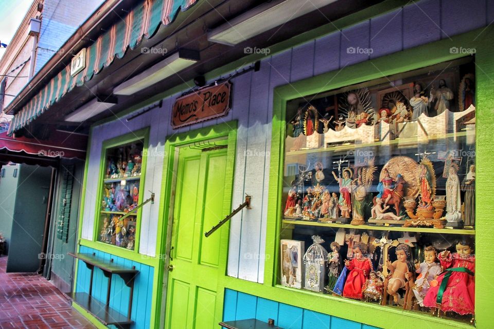 Olvera Street landmark historic shops in downtown Los Angeles