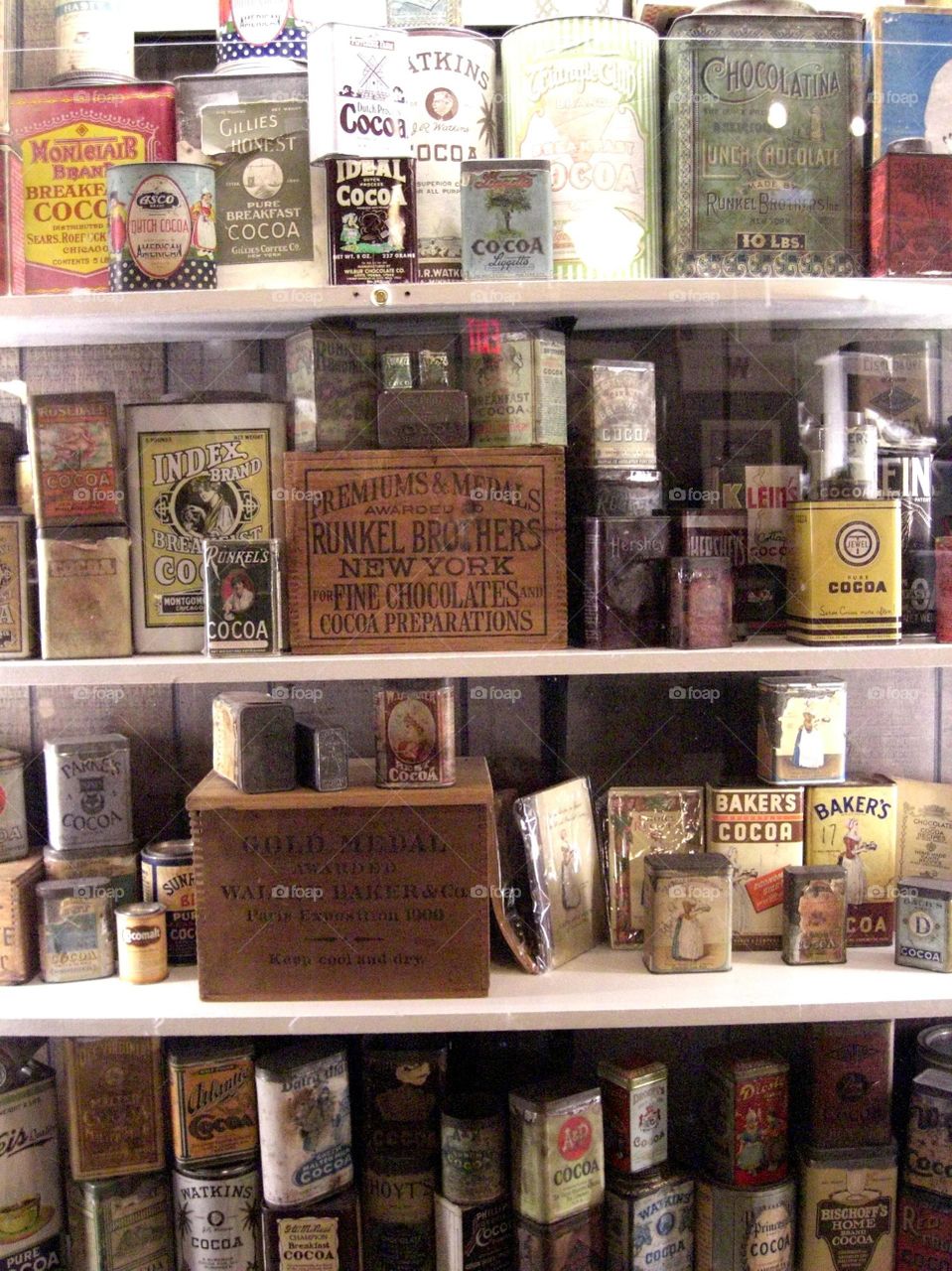 antique tins and boxes