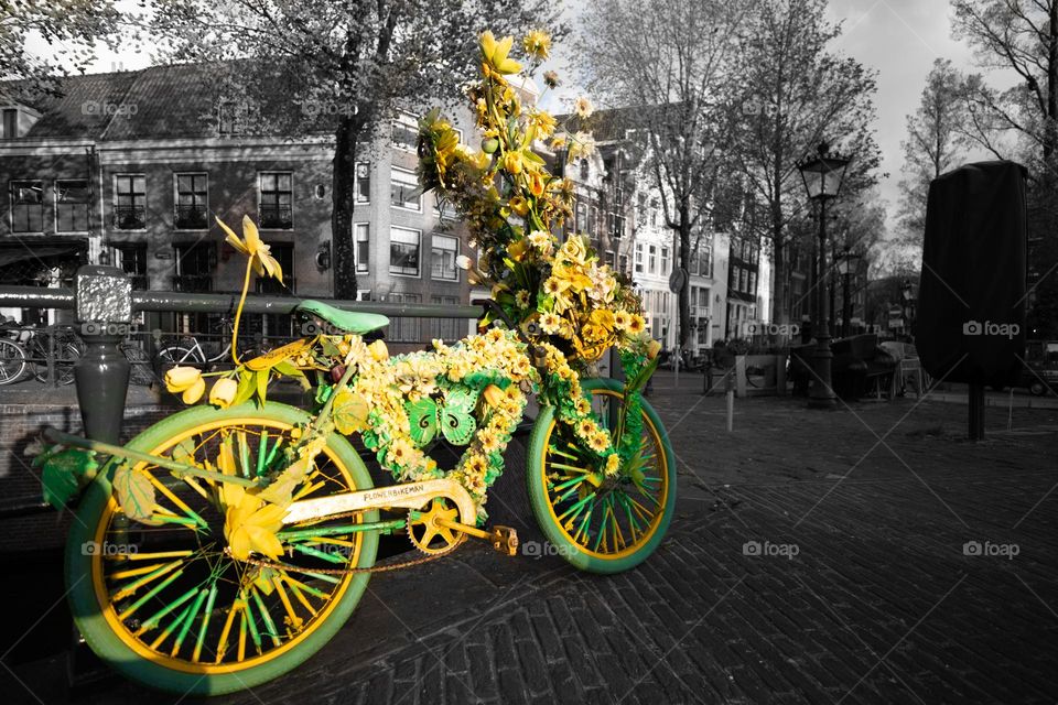 Bike in Amsterdam with flowers