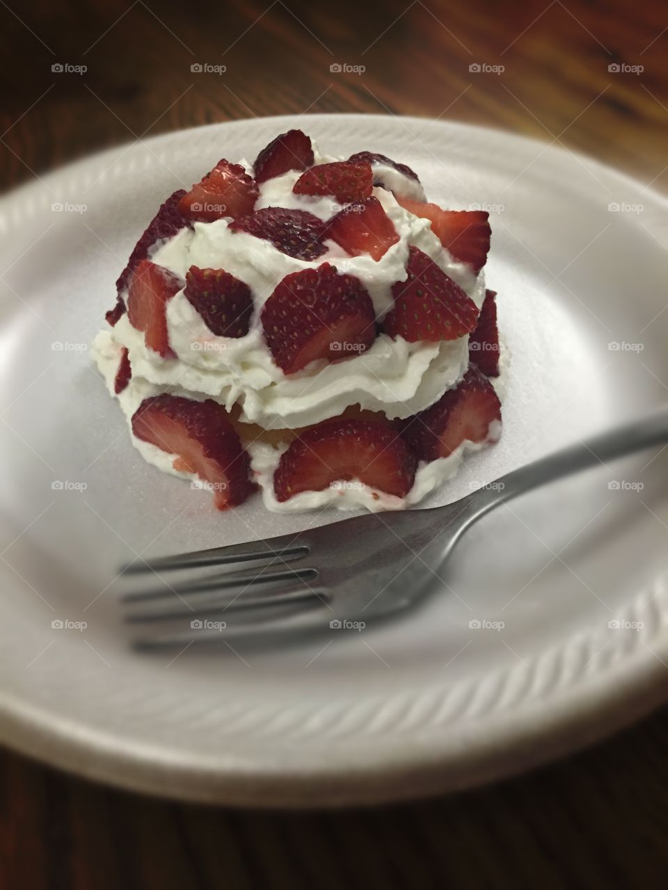 Just Desserts. This was a delicious dessert made by myself. It is a shortbread cake topped with whip cream and strawberries. 