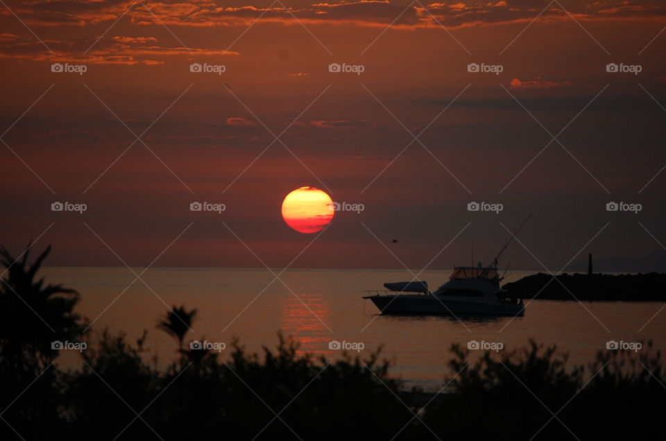 amazing sunset at the beach