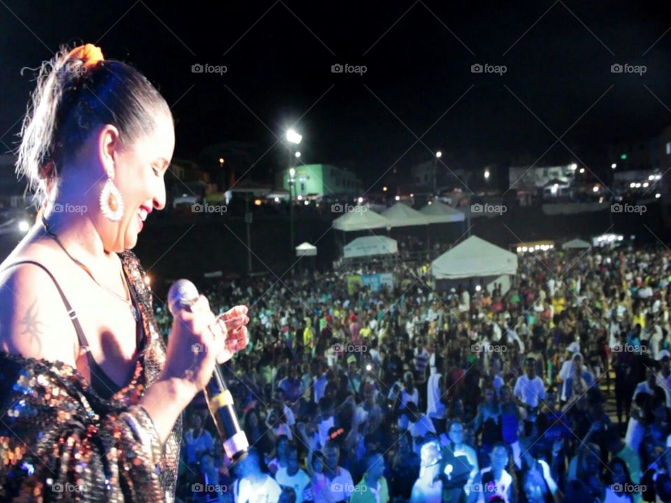 Sarajane tocar no Carnaval de barril