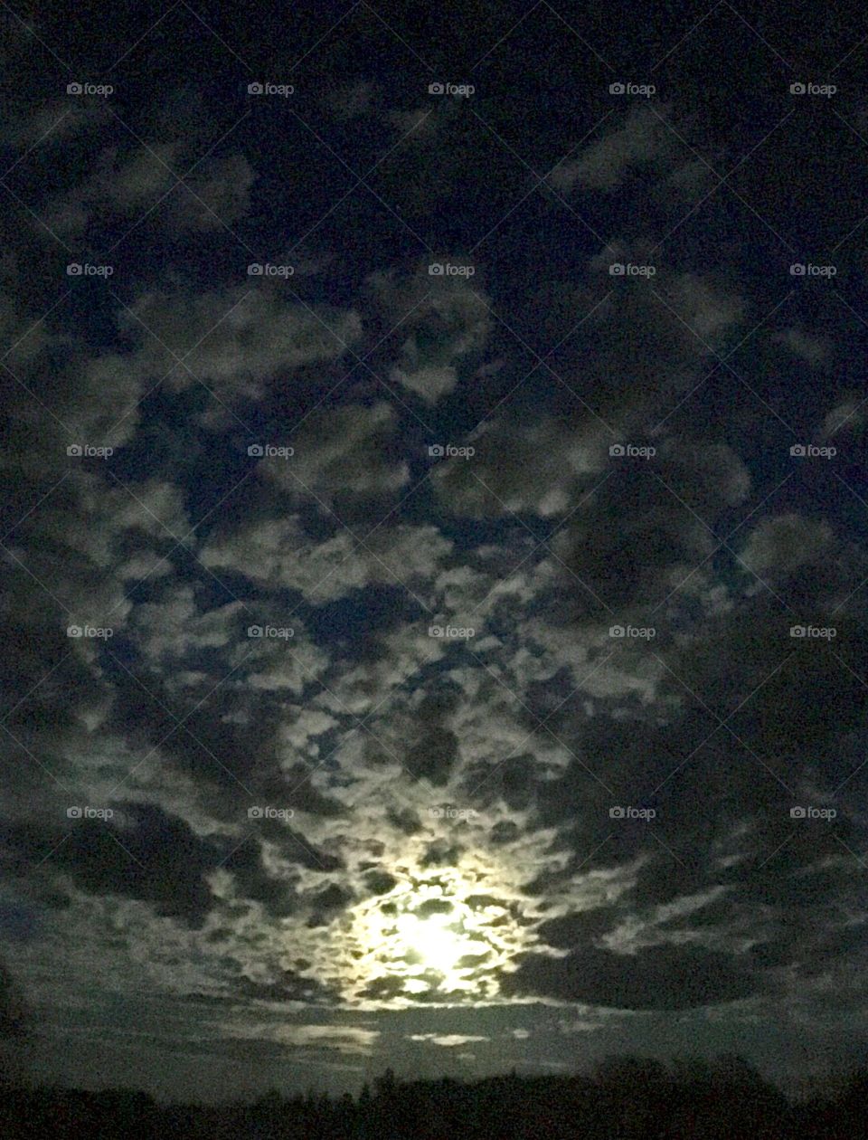 Full moon with clouds 