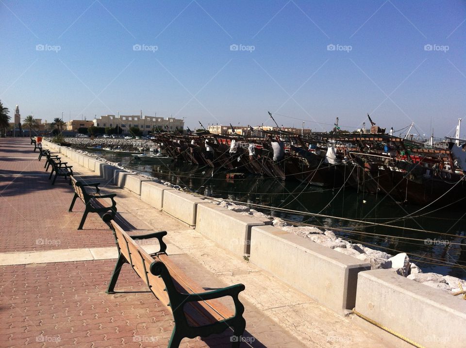 Dhows docked in Kuwait
