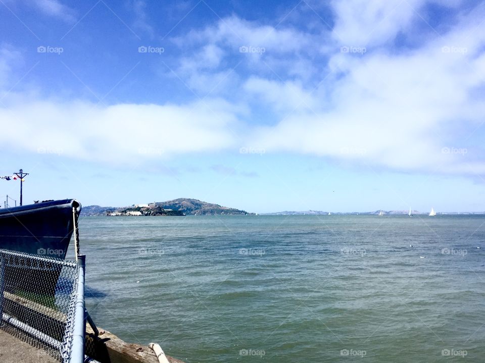 Alcatraz island on horizon