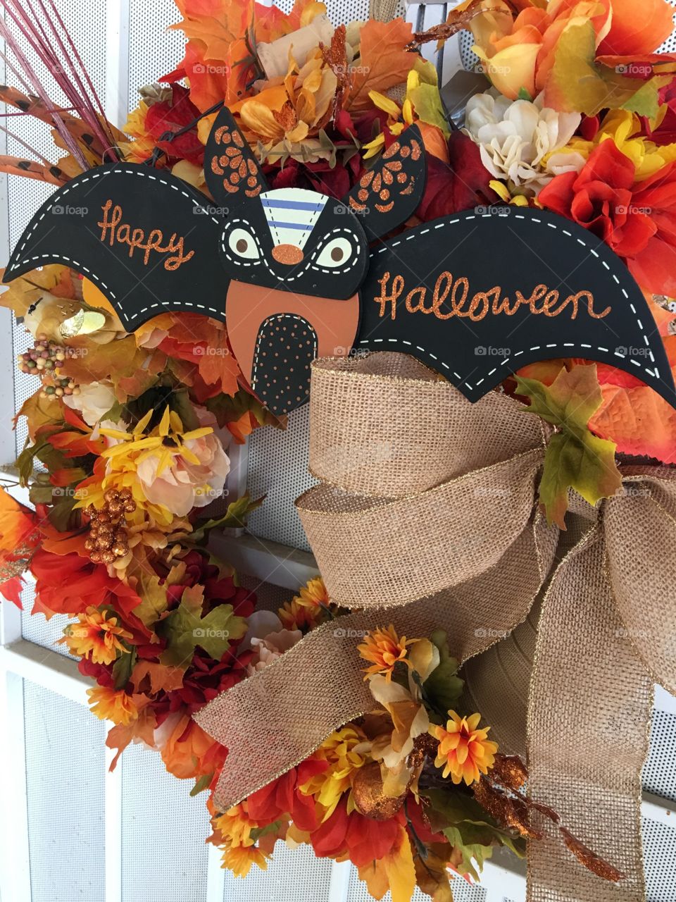 Halloween bat wreath 