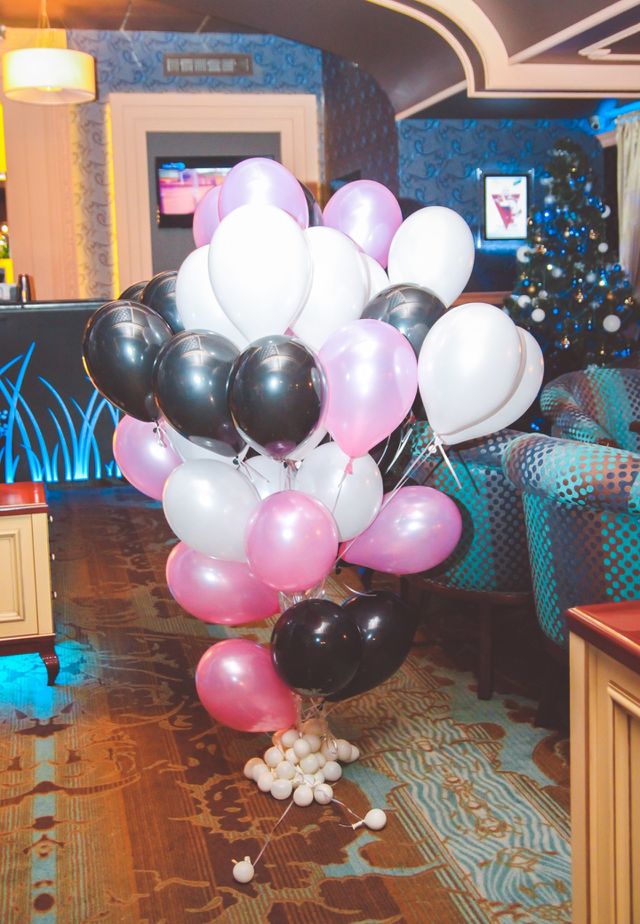 Balloons decoration on celebration . Balloons decoration on celebration in restaurant
