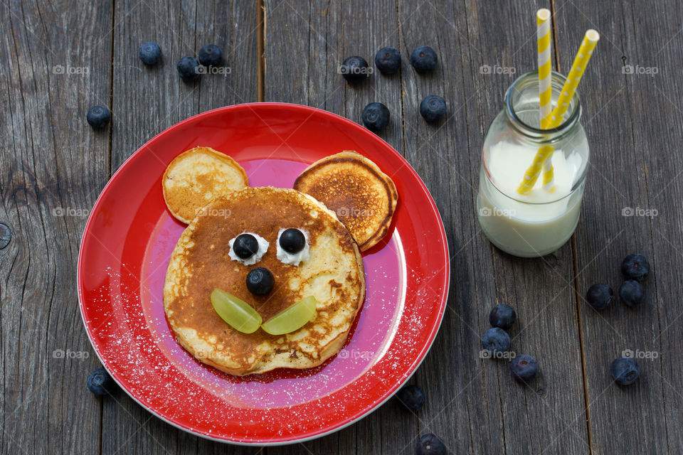 funny pancake teddy bear