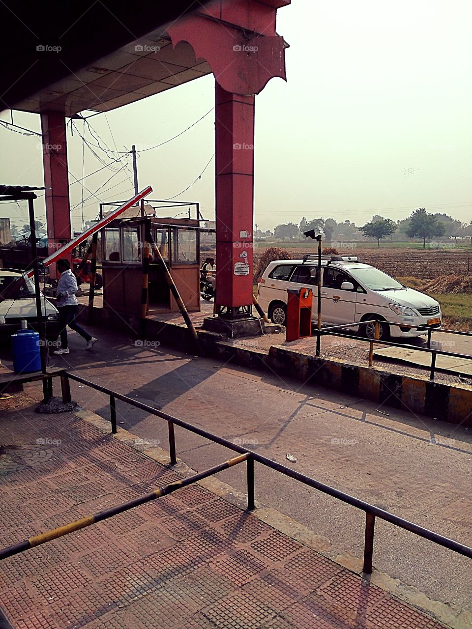 View of cars at toll in India
