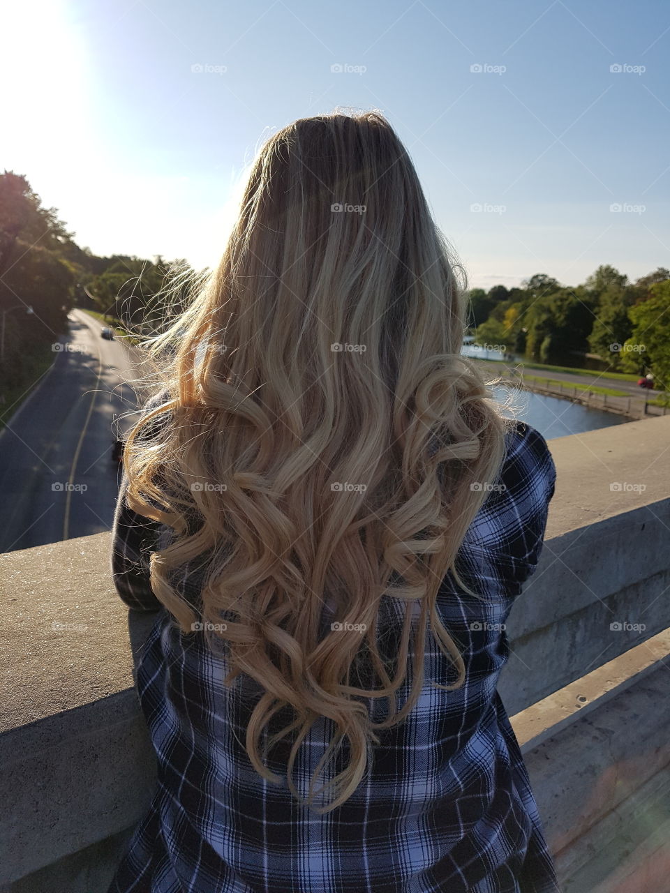 Beautiful curled blonde hair