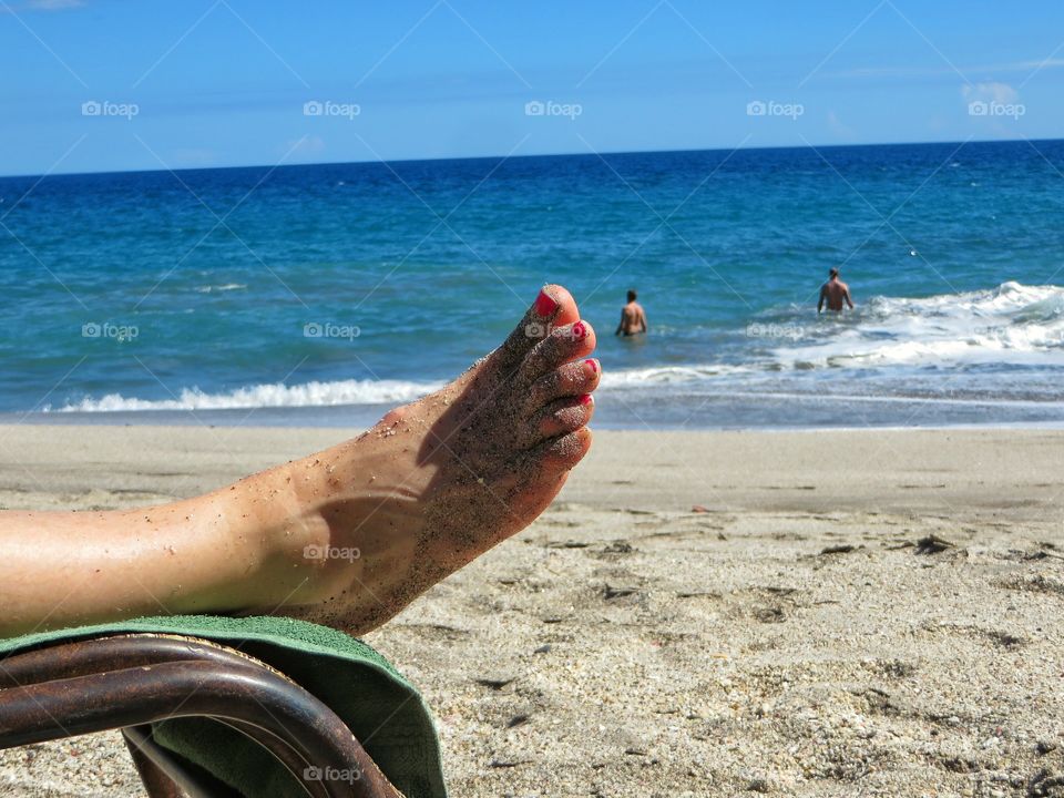 Relaxing on the beach