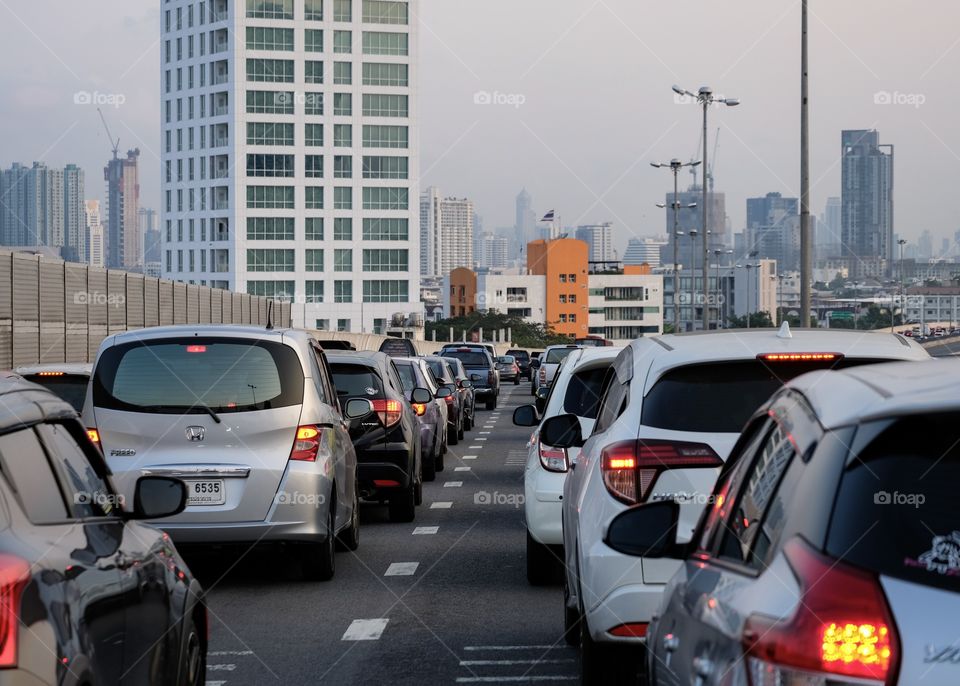 Bangkok/Thailand 2.5 PM photo from Traffic jam problem