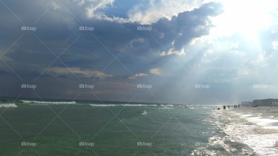 Sun rays on the ocean