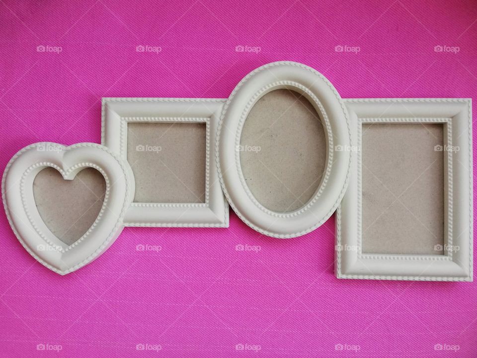 Empty shabby chic photo frames