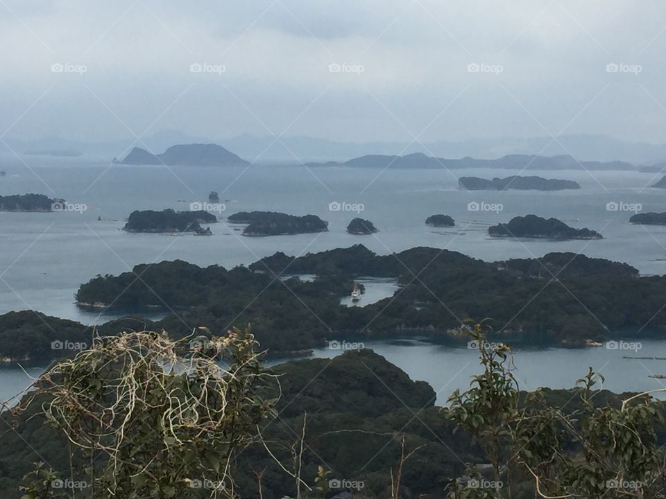 Foggy islands in Sasebo